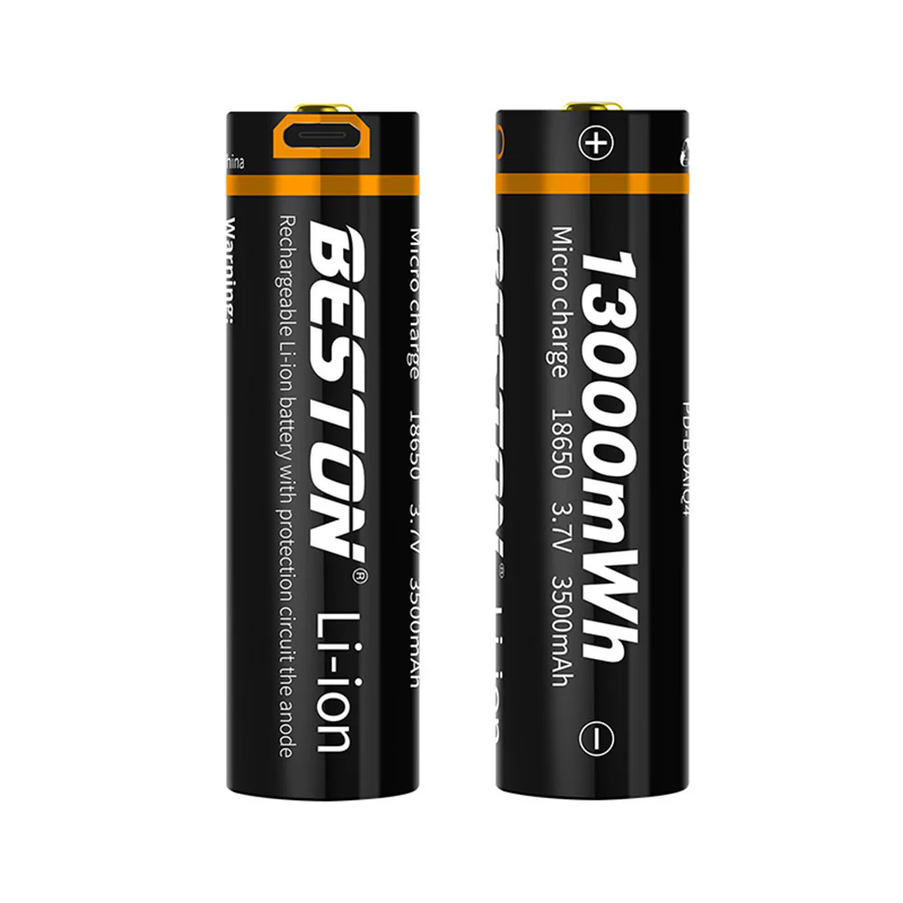 3,6 V 18650 USB Aufladbare Lithium-Batterie 3500mAh Li-Ion batterien für Taschenlampe Beston – Bild 3