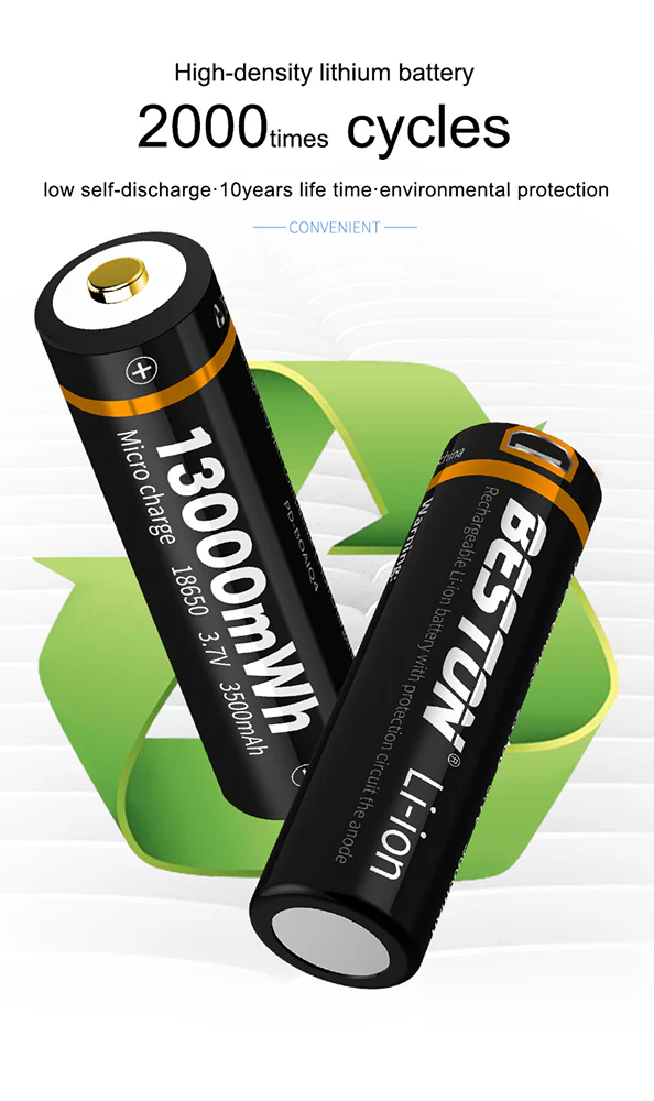 3,6 V 18650 USB Aufladbare Lithium-Batterie 3500mAh Li-Ion batterien für Taschenlampe Beston – Bild 8
